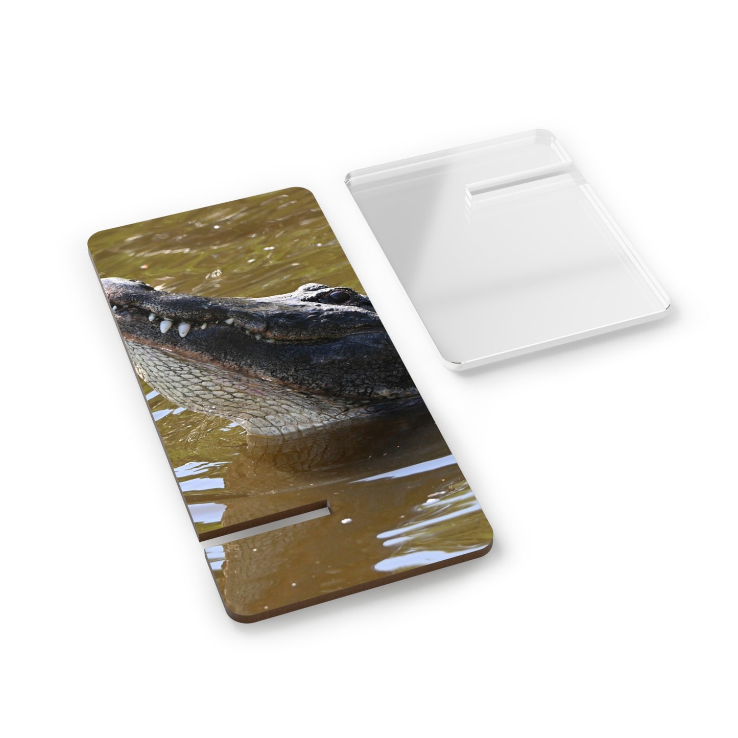 Alligator Photo Phone Stand – Acrylic Mobile Display Stand for Smartphones