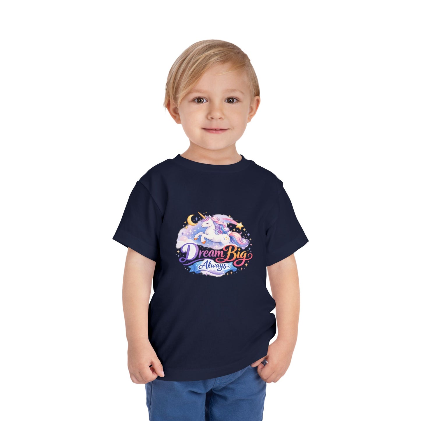 Toddler Tee — Dream Big Always Unicorn Graphic