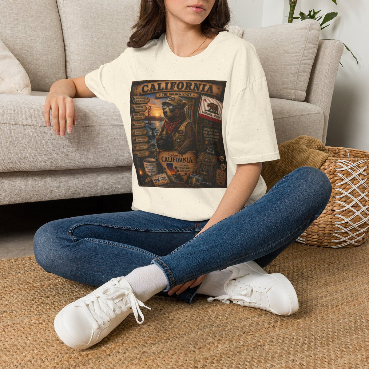 California Golden State Vintage Bear Graphic T-Shirt
