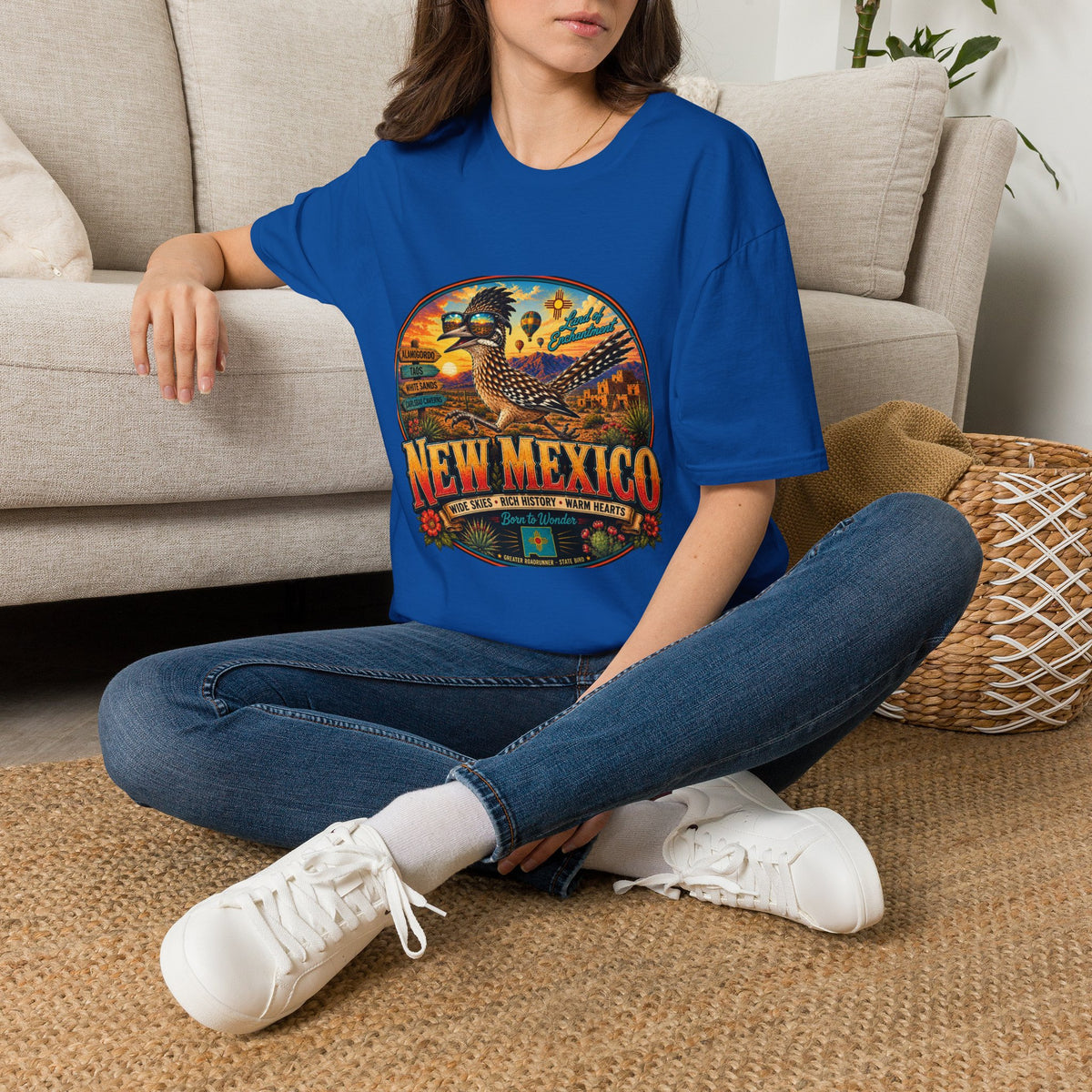 New Mexico Roadrunner Sunset T-Shirt — Southwestern Desert Travel Tee
