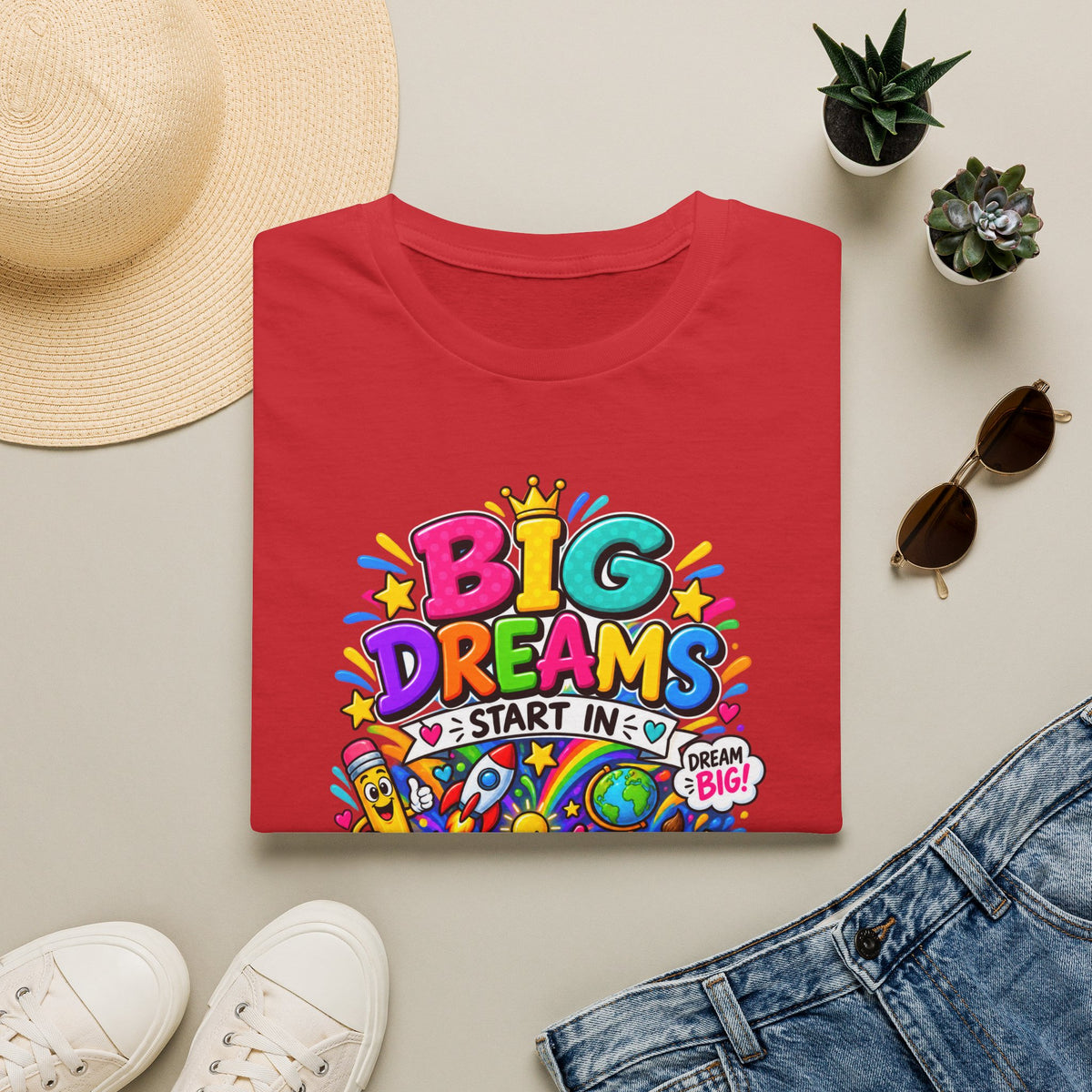 Big Dreams Start In... T-Shirt — Colorful Back-to-School 2nd Grade Tee