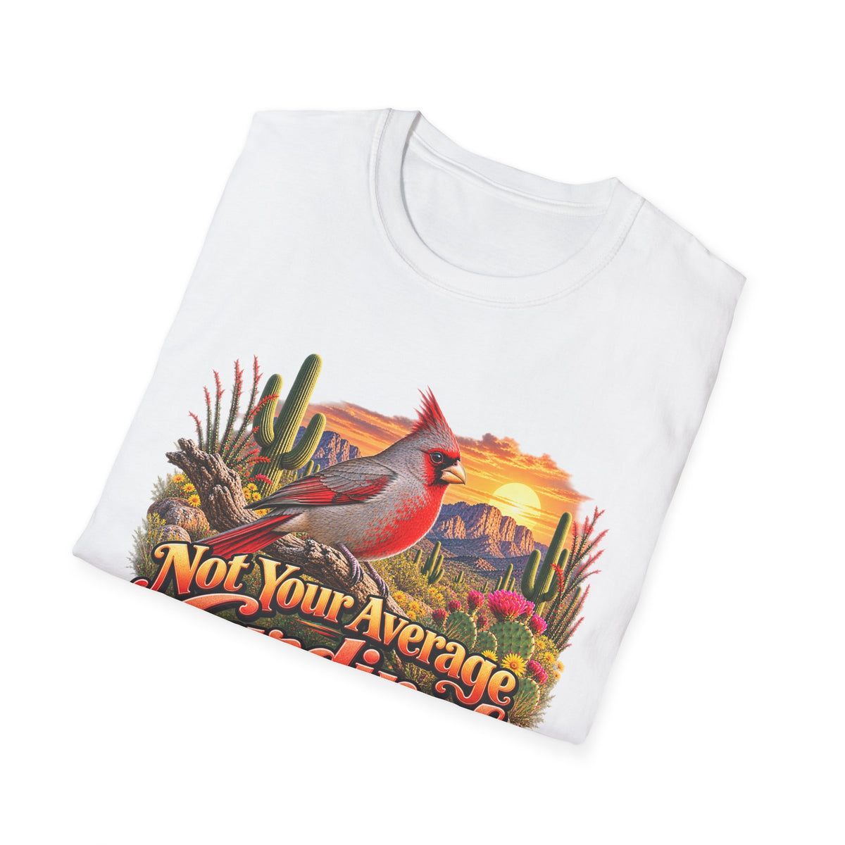 Cardinal Desert Sunset T-Shirt — "Not Your Average Cardinal" Graphic Tee