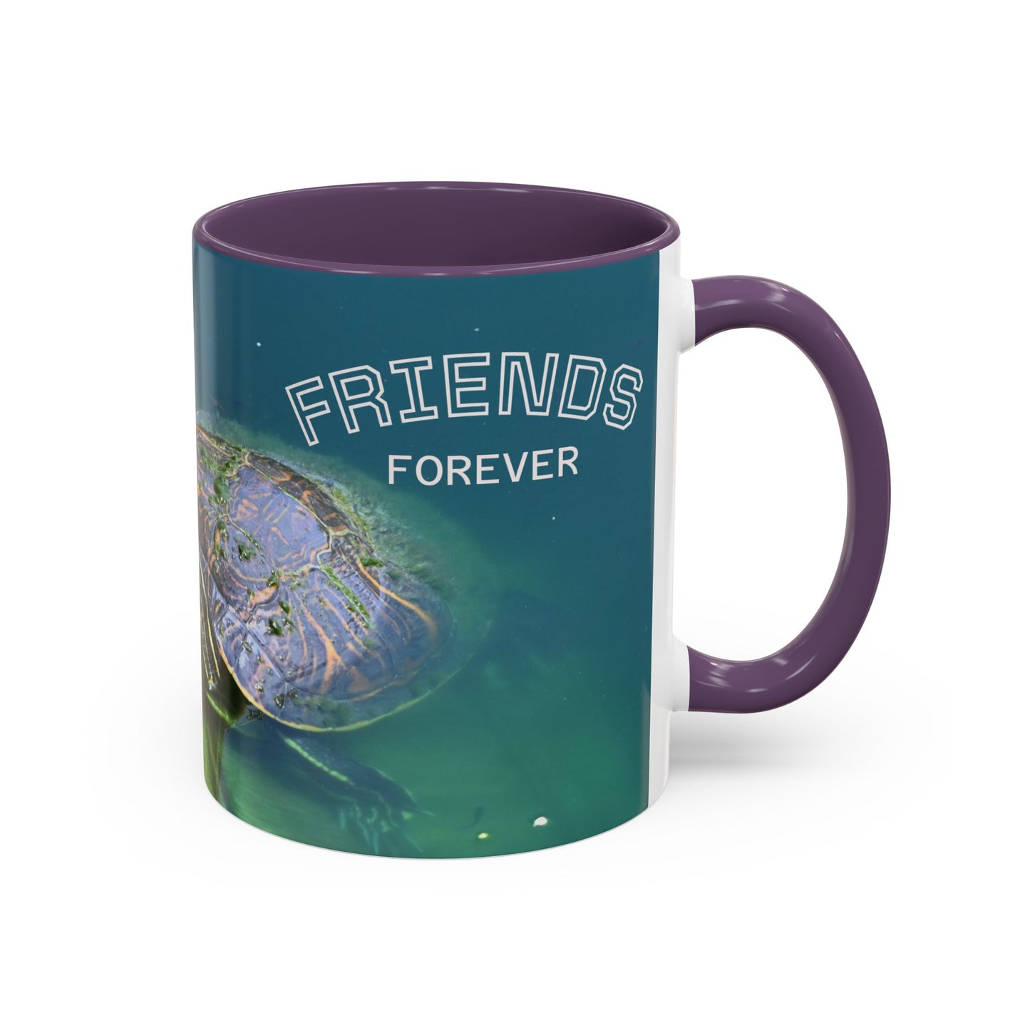 Friends Forever Turtle Accent Coffee Mug — 11/15oz Gift for Animal Lovers