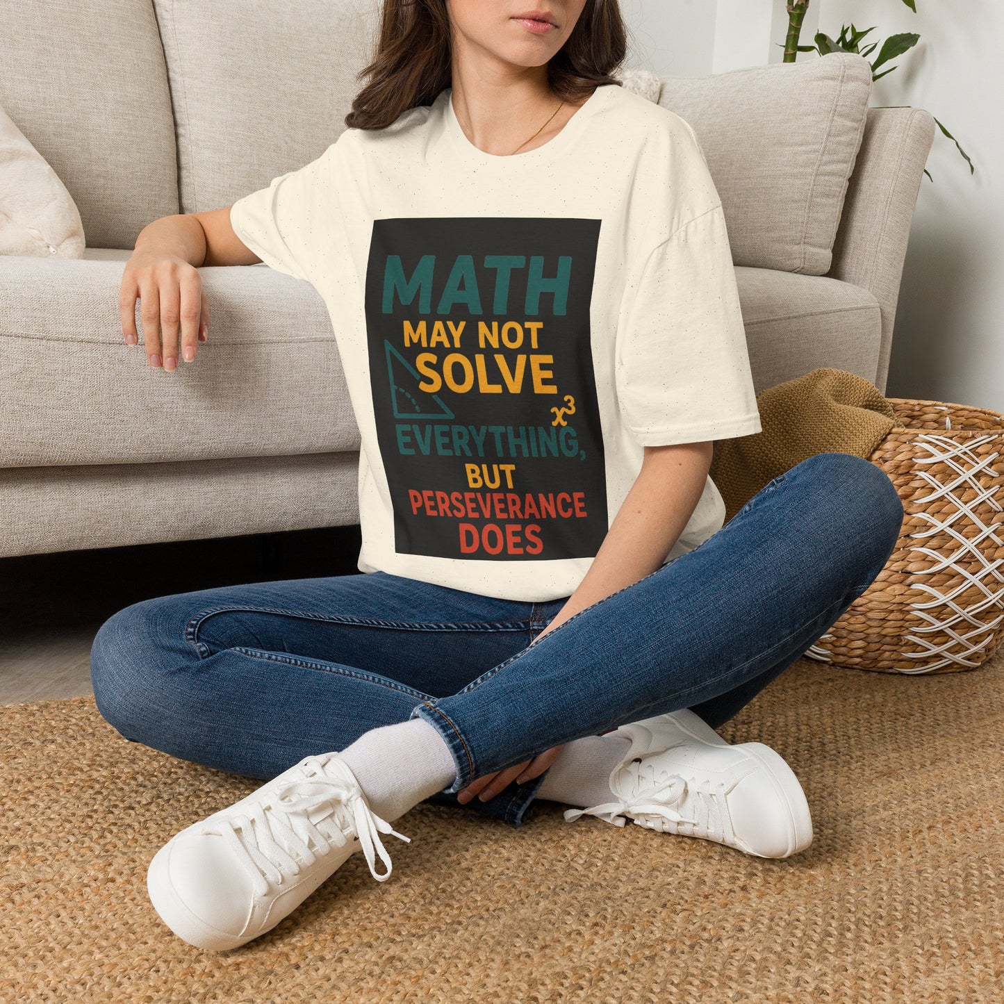 T-Shirt — "Math May Not Solve Everything But Perseverance Does" Inspirational Tee