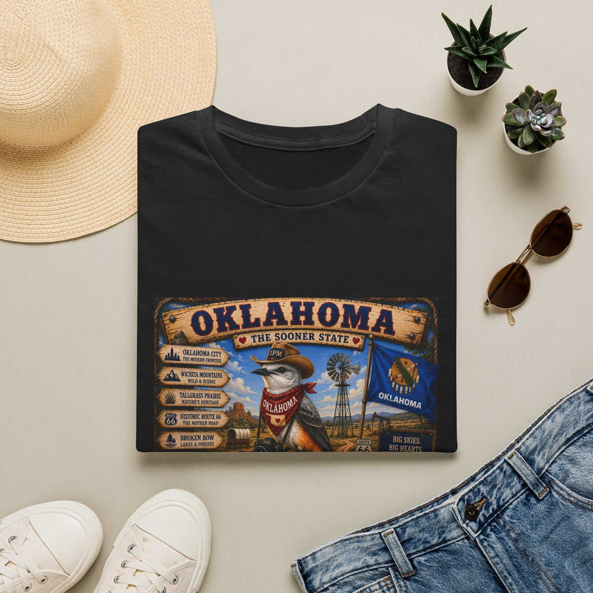 Oklahoma State Vintage Graphic T-Shirt — Sooner State Travel Souvenir