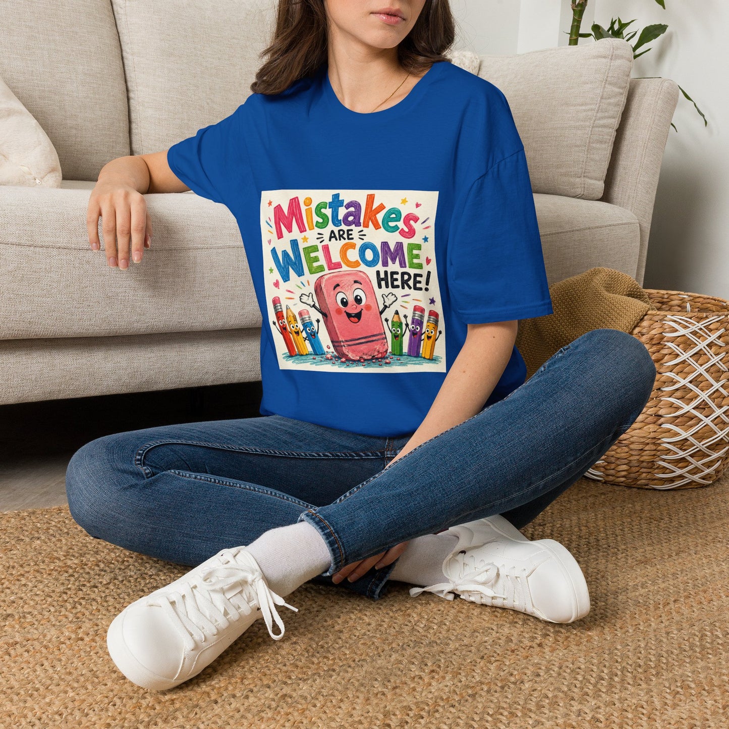 Kids' T-Shirt — "Mistakes Are Welcome Here" Positive Classroom Tee