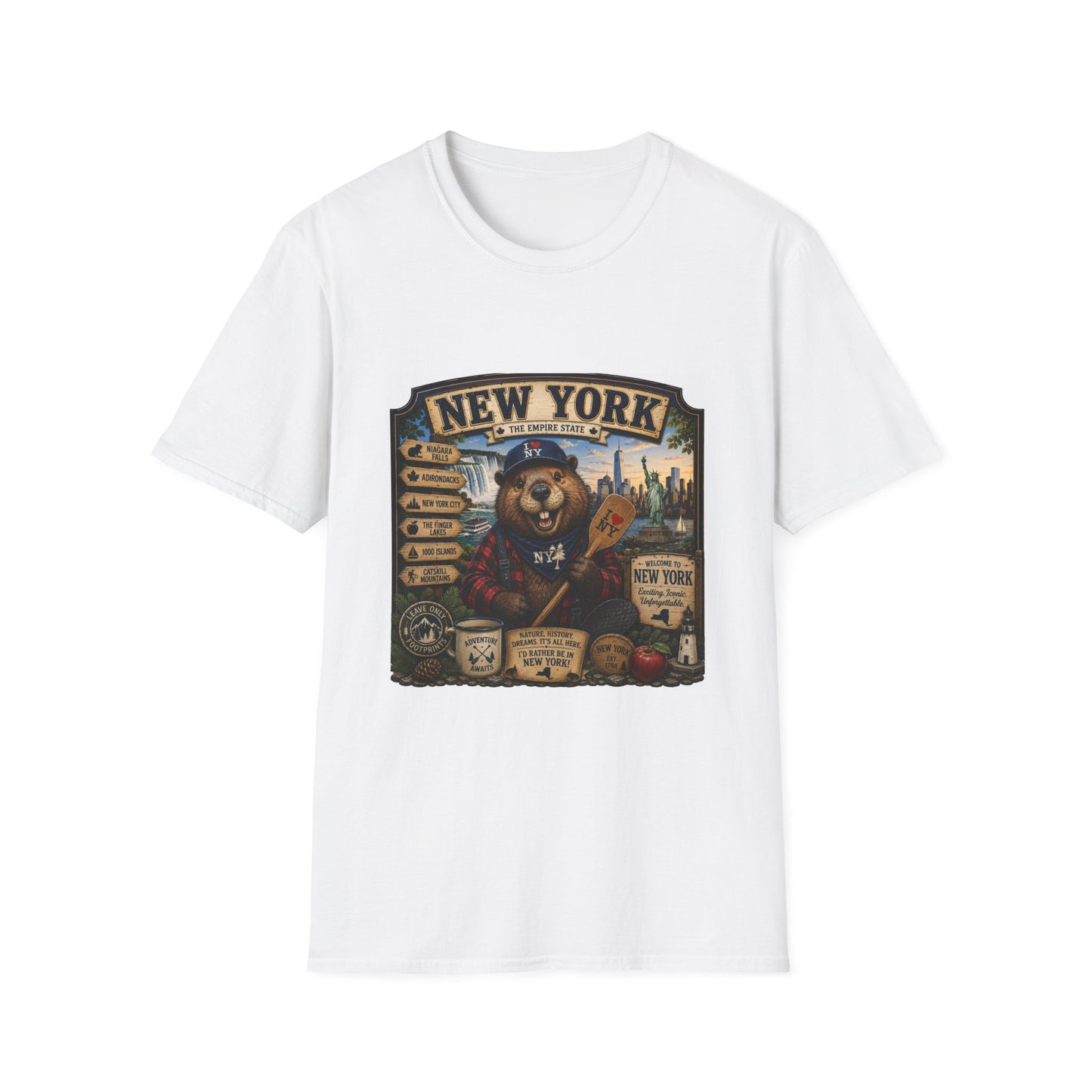 New York Bear Vintage Graphic T-Shirt — NYC Souvenir Cityscape Tee