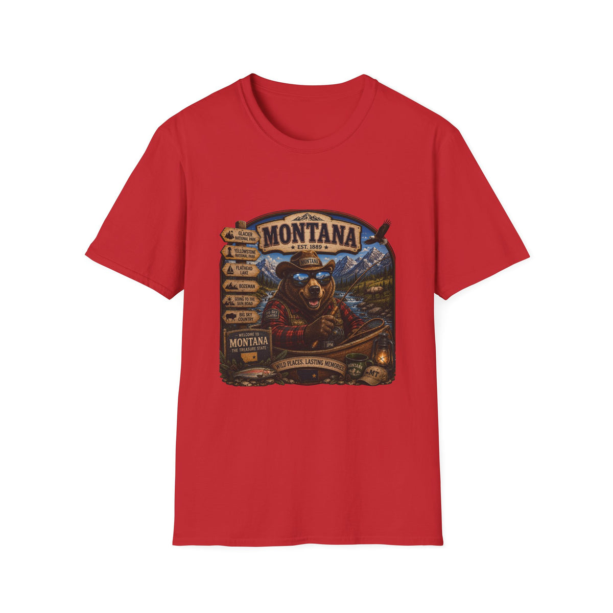 Montana Bear Graphic T-Shirt — Vintage Outdoor Scenic Tee