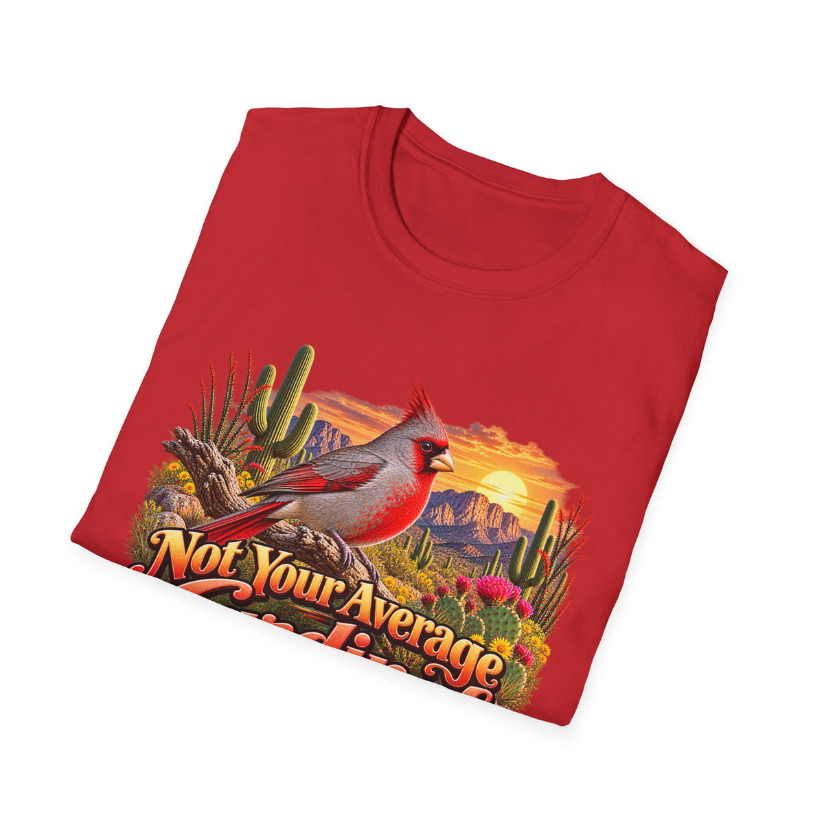 Cardinal Desert Sunset T-Shirt — "Not Your Average Cardinal" Graphic Tee