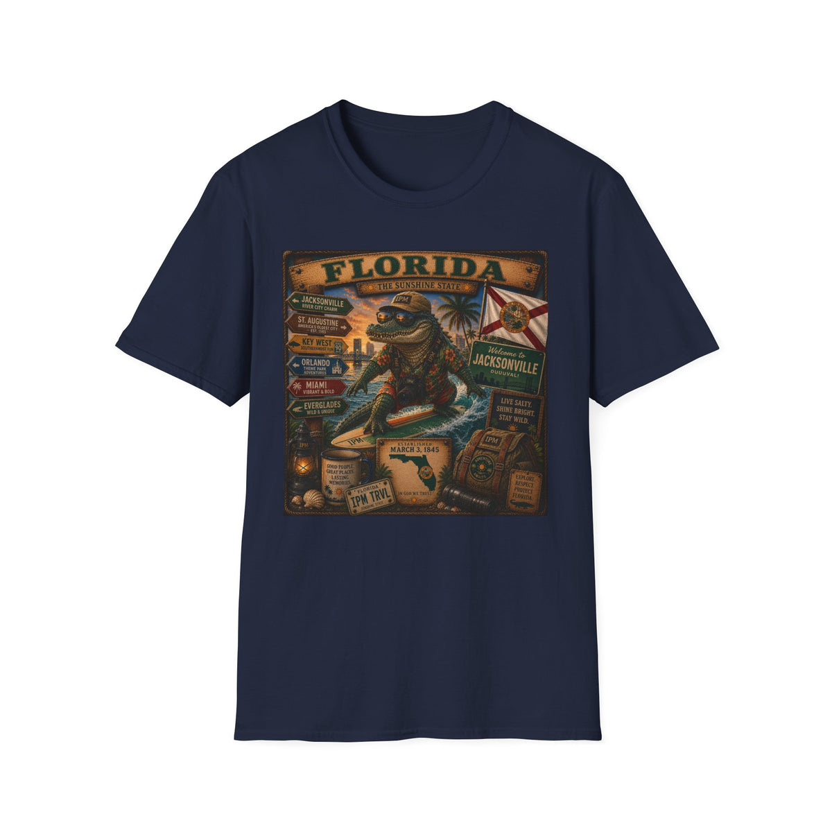 Florida Alligator Vintage Travel T-Shirt