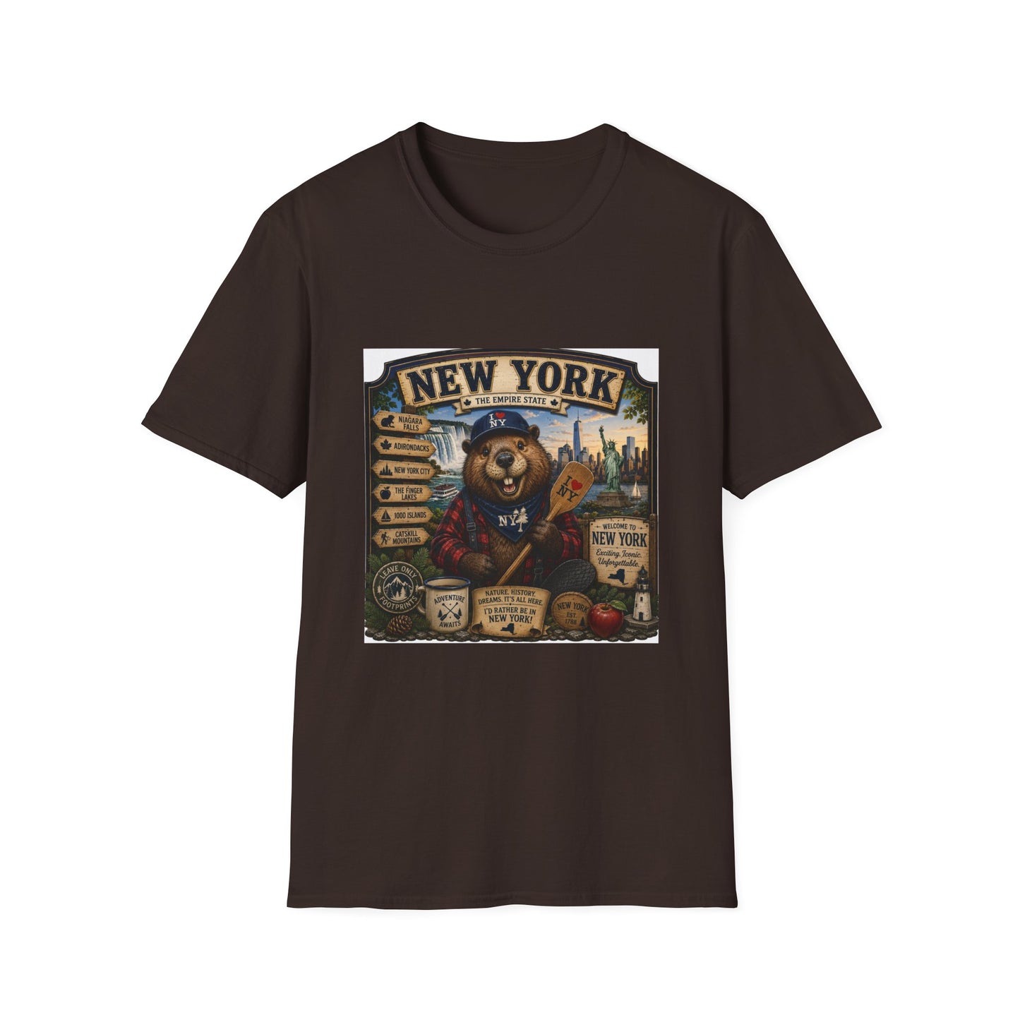 New York Bear Vintage Graphic T-Shirt — NYC Souvenir Cityscape Tee