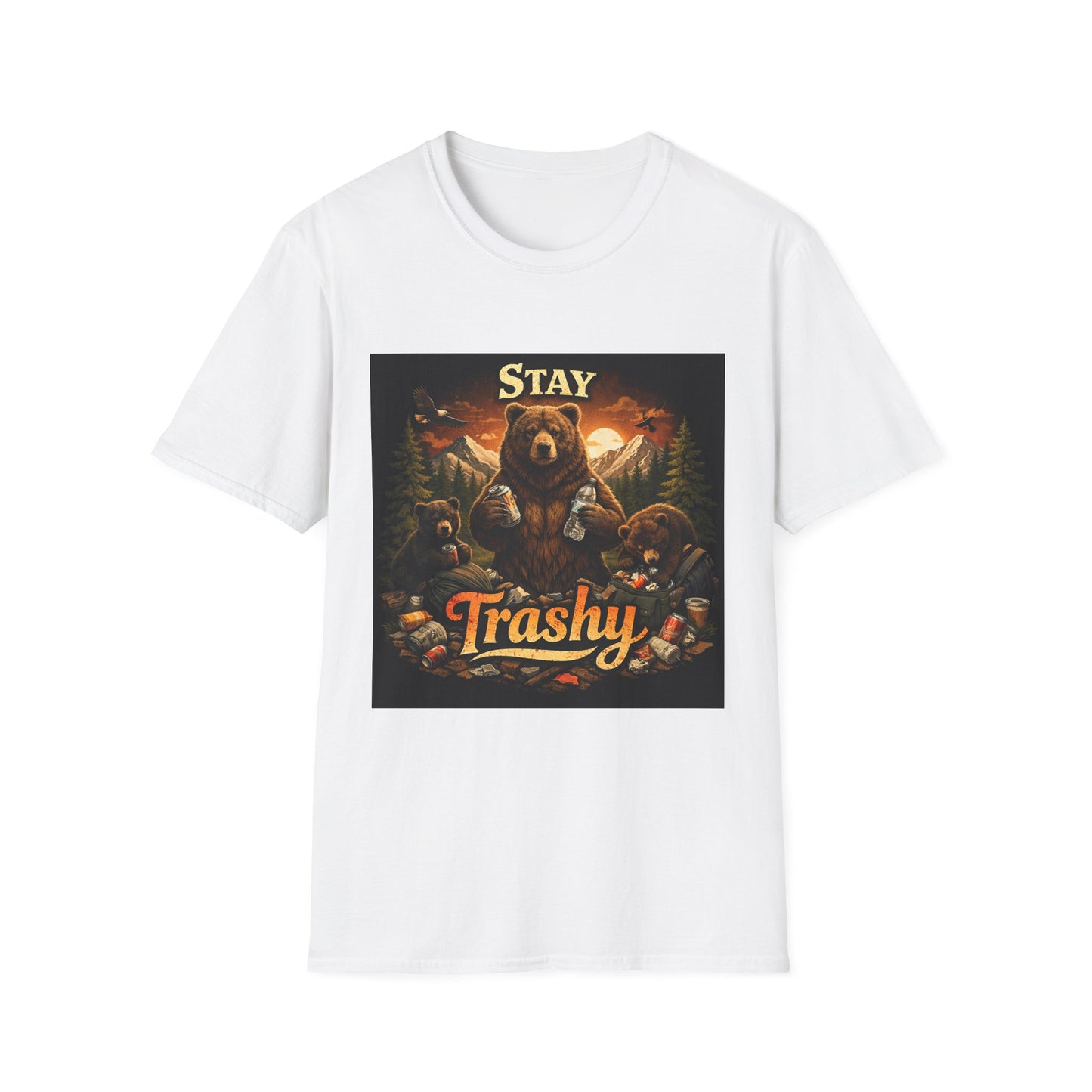Stay Trashy Bear T-Shirt – Funny Vintage Camping Graphic Tee