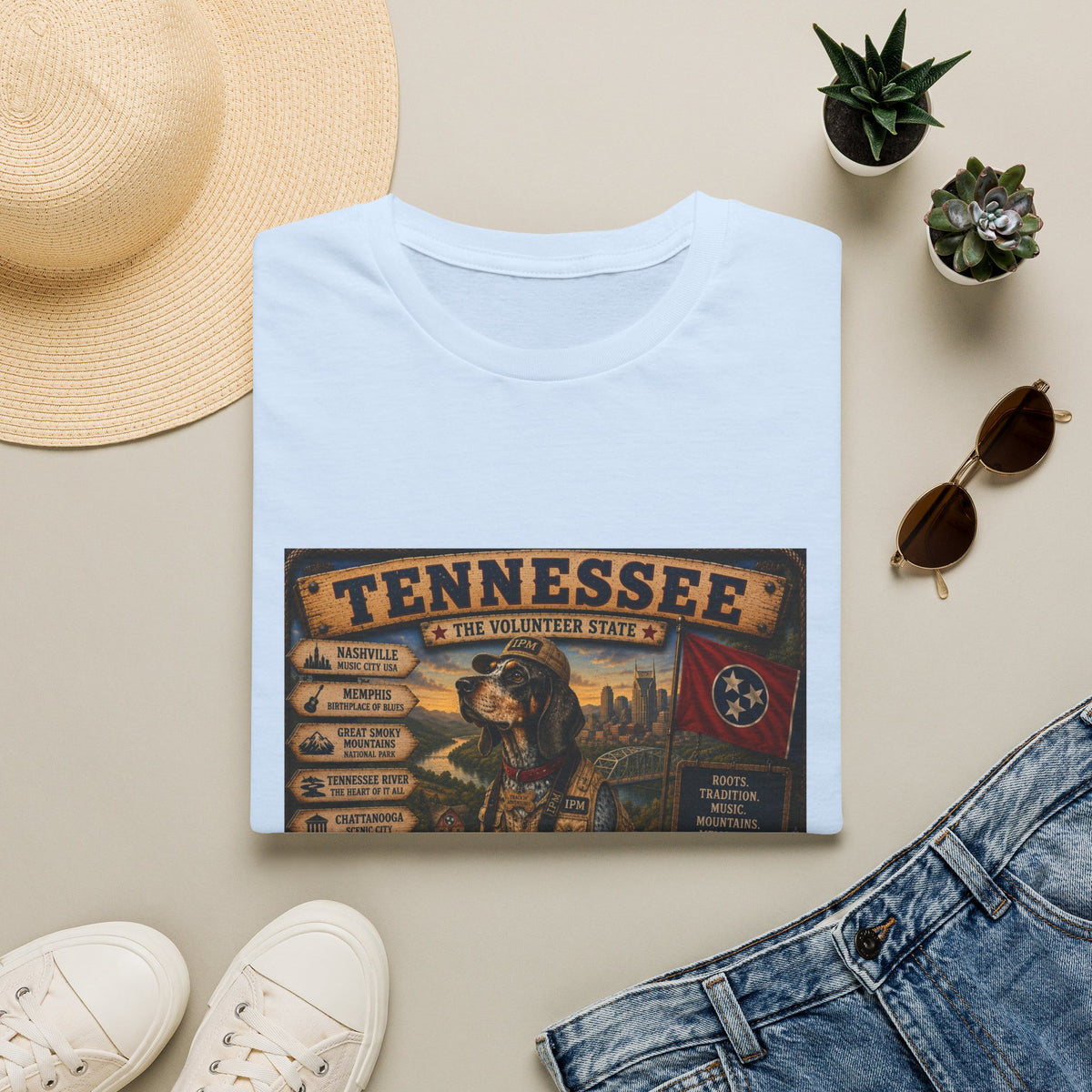 Tennessee Vintage State T-Shirt — "The Volunteer State" Retro Travel Tee