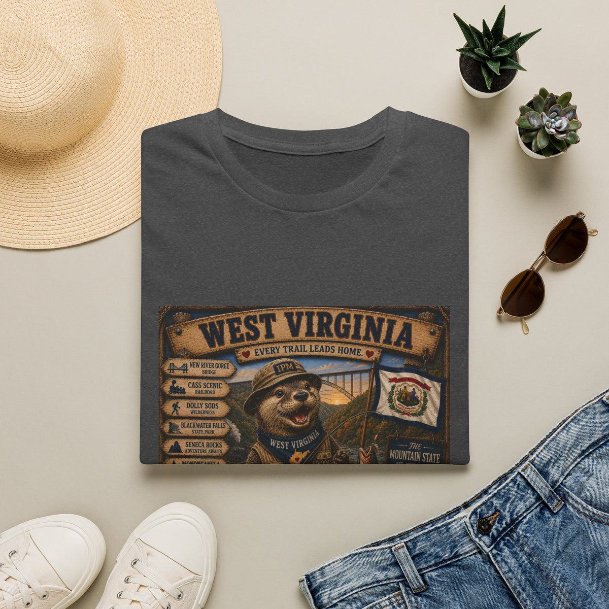 West Virginia Bear Graphic T-Shirt — State Pride Vintage Travel Tee