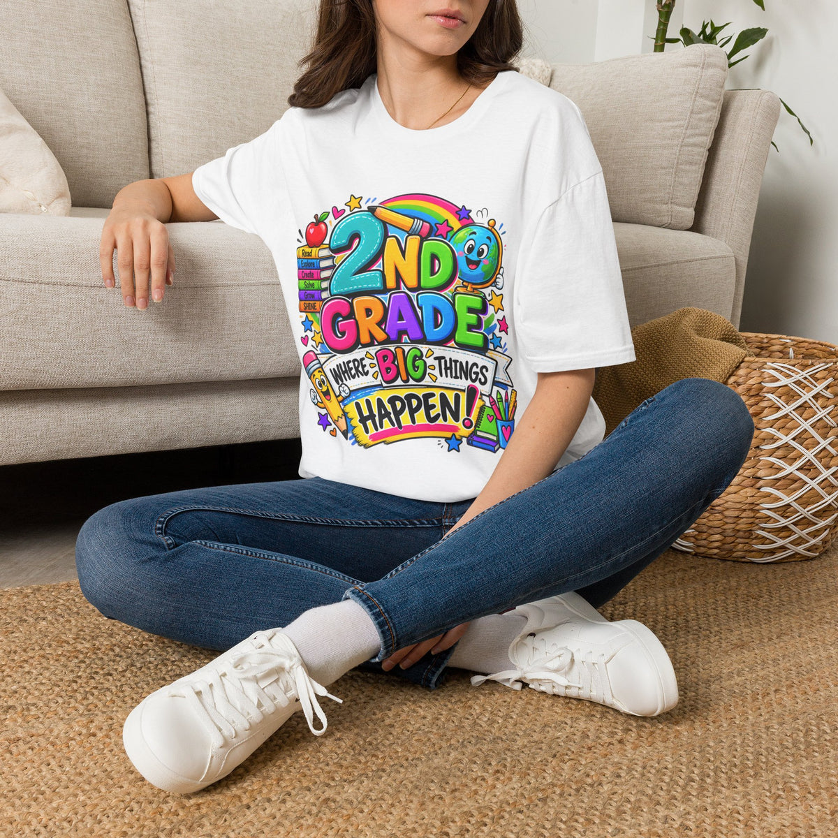 2nd Grade T-Shirt — Colorful Back-to-School Kids Tee (“2nd Grade Where Big Things Happen!”)
