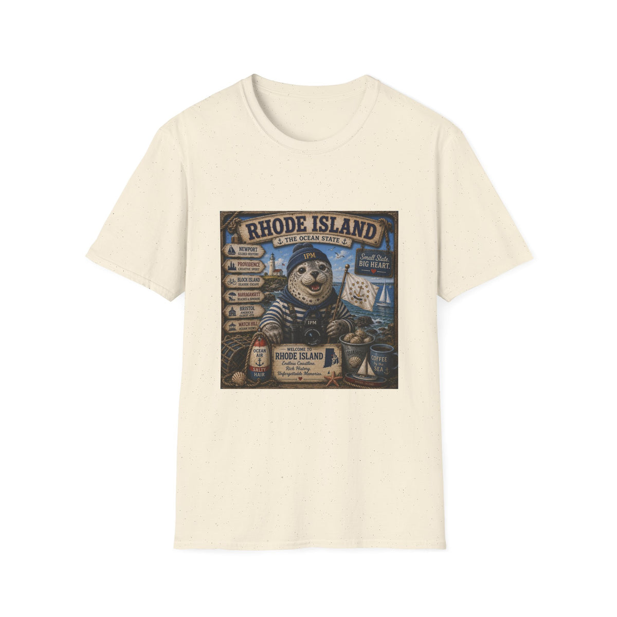 Rhode Island Sealife T-Shirt — 'The Ocean State' Vintage Seal Design