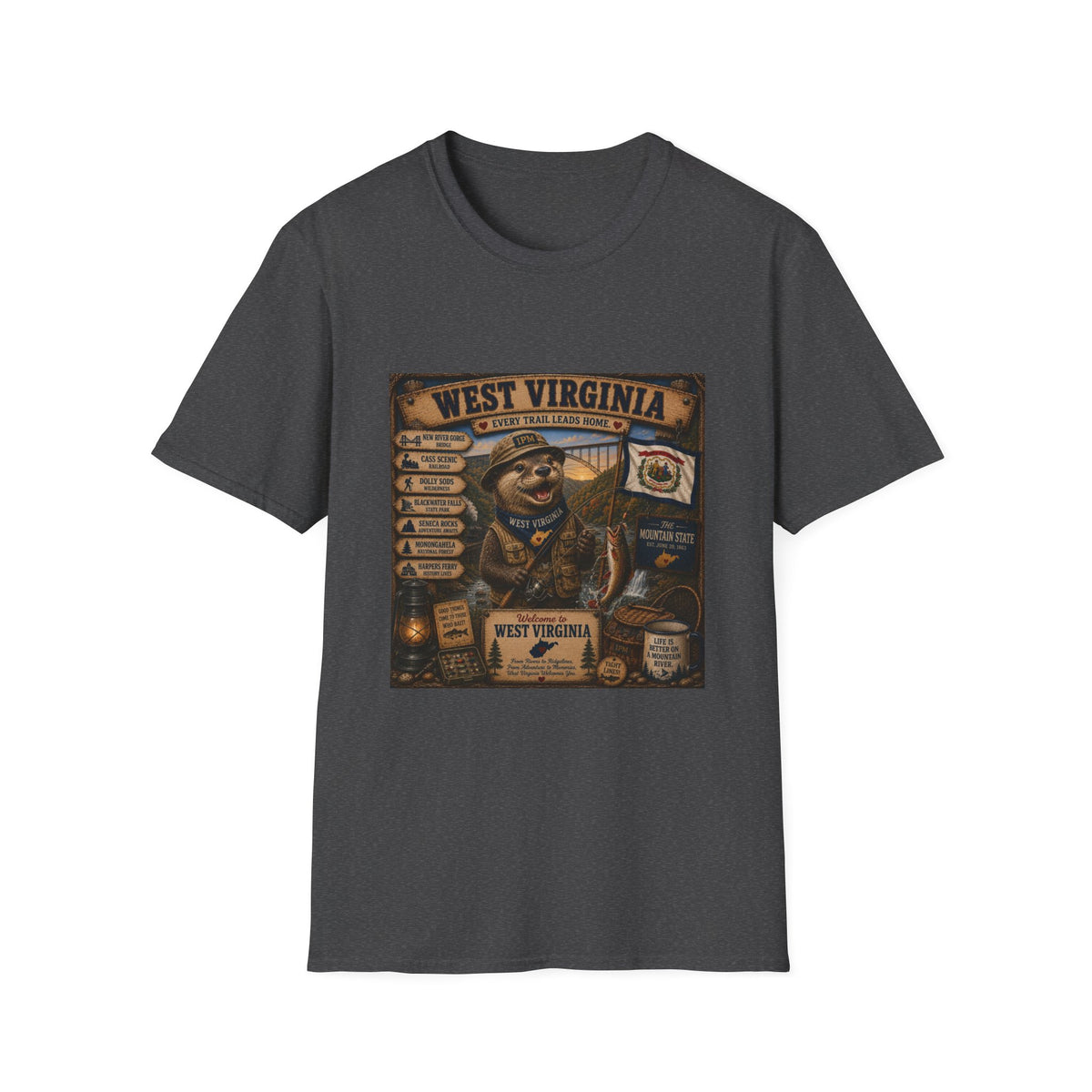 West Virginia Bear Graphic T-Shirt — State Pride Vintage Travel Tee