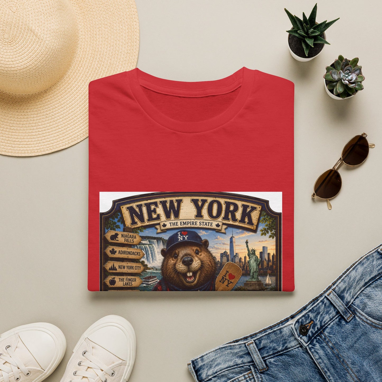 New York Bear Vintage Graphic T-Shirt — NYC Souvenir Cityscape Tee