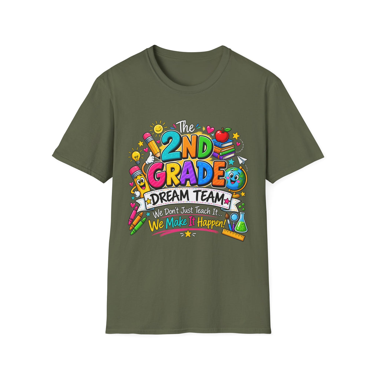 2nd Grade Teacher T‑Shirt — "The 2nd Grade Dream Team" Colorful Back-to-School Tee