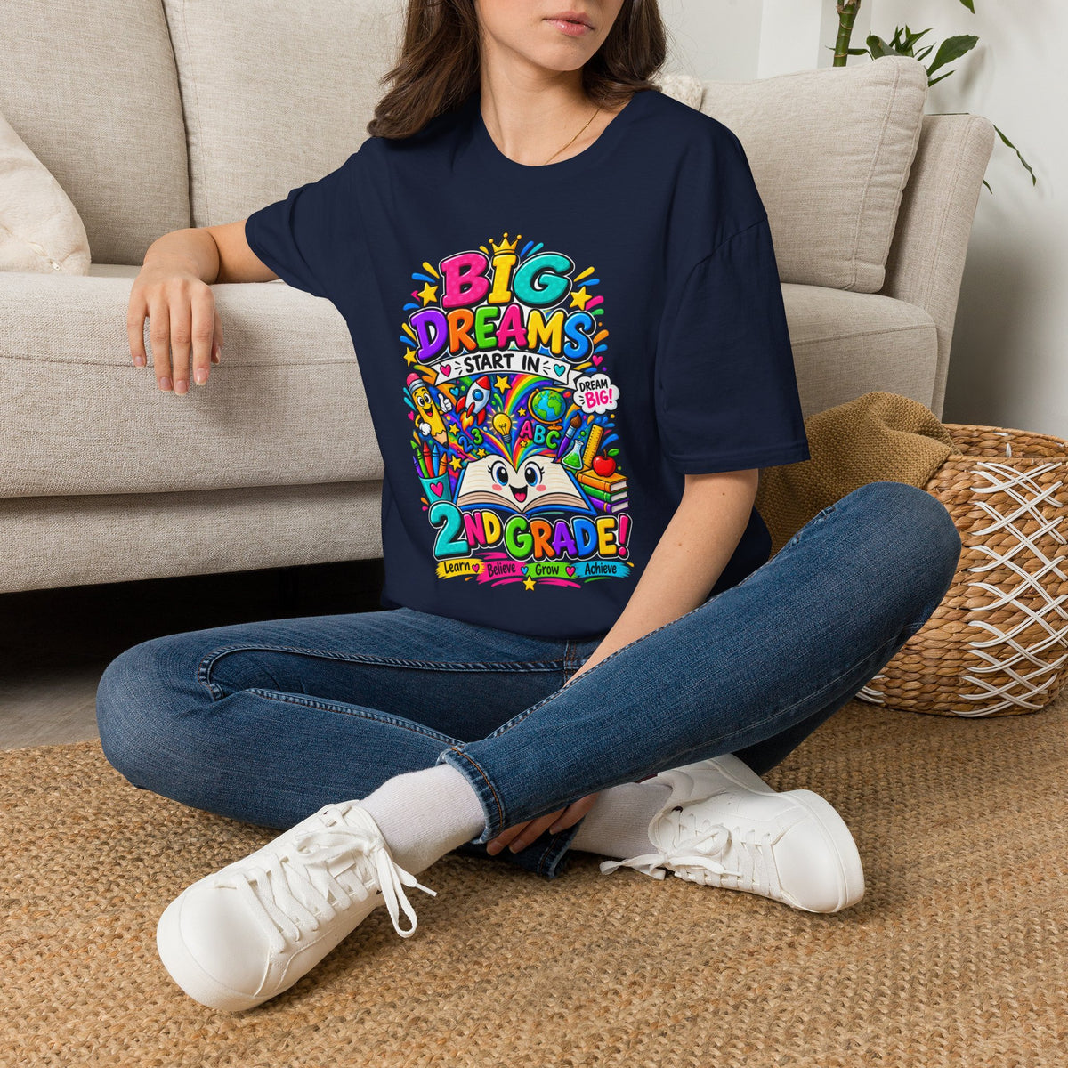 Big Dreams Start In... T-Shirt — Colorful Back-to-School 2nd Grade Tee