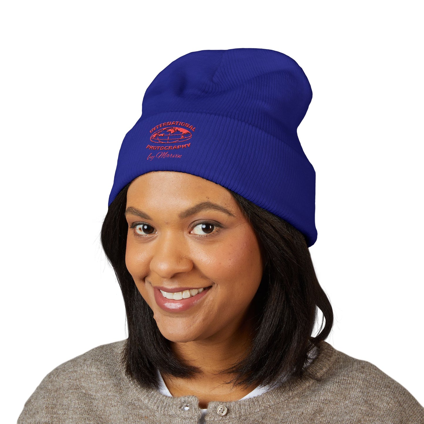 Classic Embroidered Beanie - Cozy Winter Hat, Photography Gift, Trendy Knit Cap, Casual Streetwear, Unisex Apparel, Winter Accessory