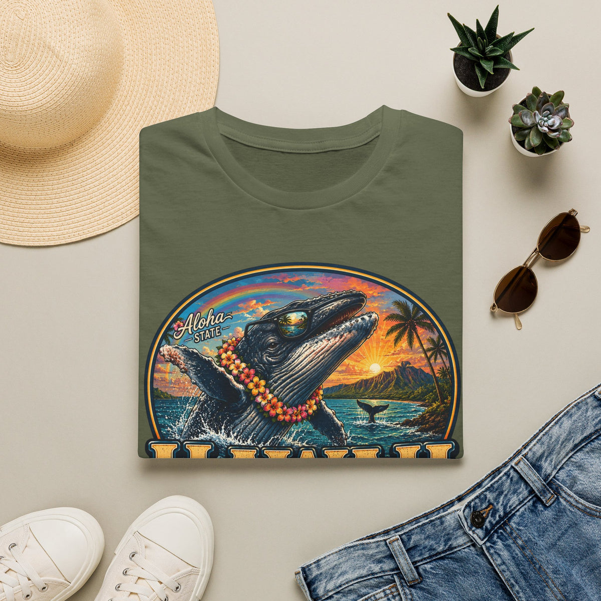 Hawaii Whale Sunset T-Shirt — Aloha Tropical Island Graphic Tee