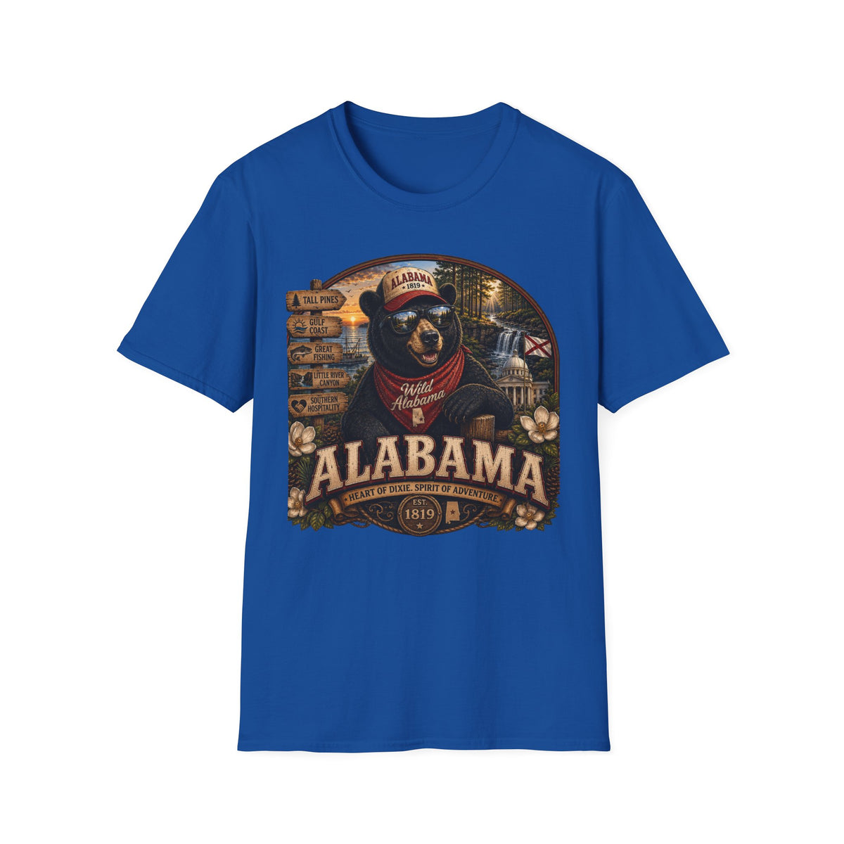 Alabama Bear Graphic T-Shirt — Vintage State Pride Tee