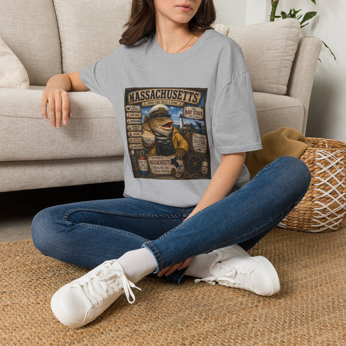 Massachusetts Fisherman T-Shirt – Vintage Cape Cod & Bay State Nautical Tee