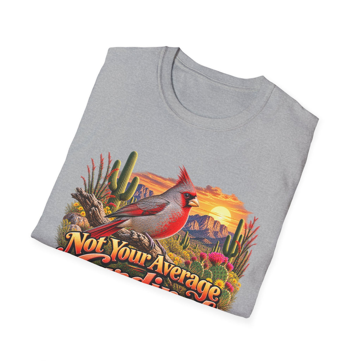 Cardinal Desert Sunset T-Shirt — "Not Your Average Cardinal" Graphic Tee