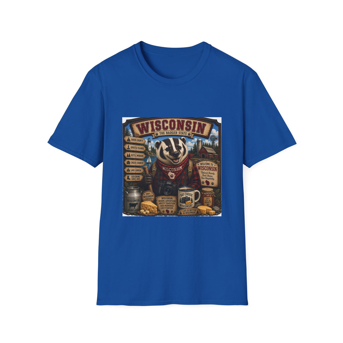 Wisconsin Badger Retro Travel T-Shirt — Vintage State Pride Tee