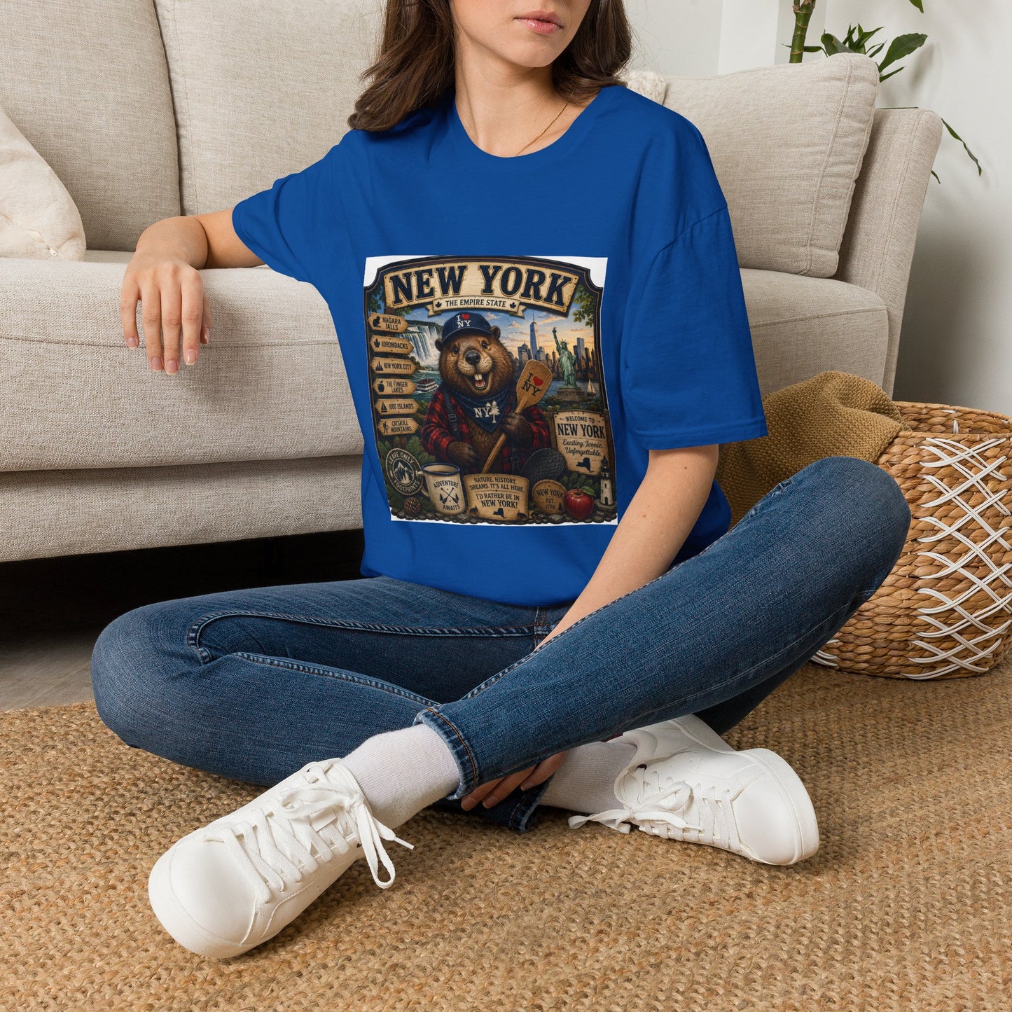 New York Bear Vintage Graphic T-Shirt — NYC Souvenir Cityscape Tee
