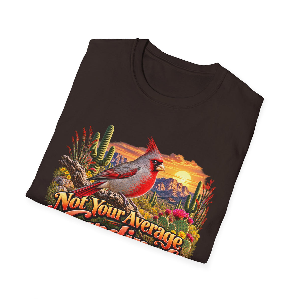 Cardinal Desert Sunset T-Shirt — "Not Your Average Cardinal" Graphic Tee