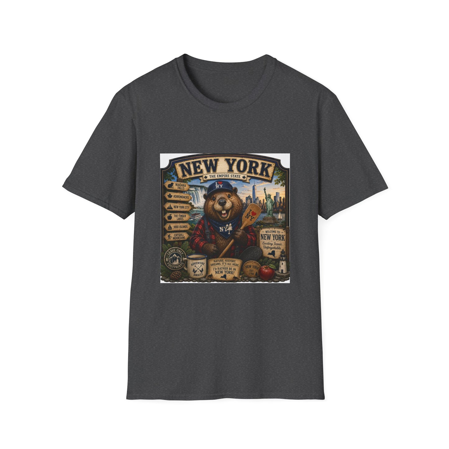 New York Bear Vintage Graphic T-Shirt — NYC Souvenir Cityscape Tee
