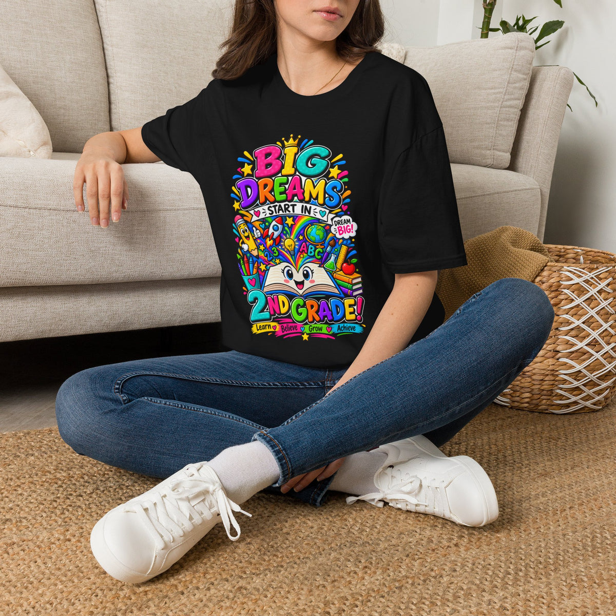 Big Dreams Start In... T-Shirt — Colorful Back-to-School 2nd Grade Tee