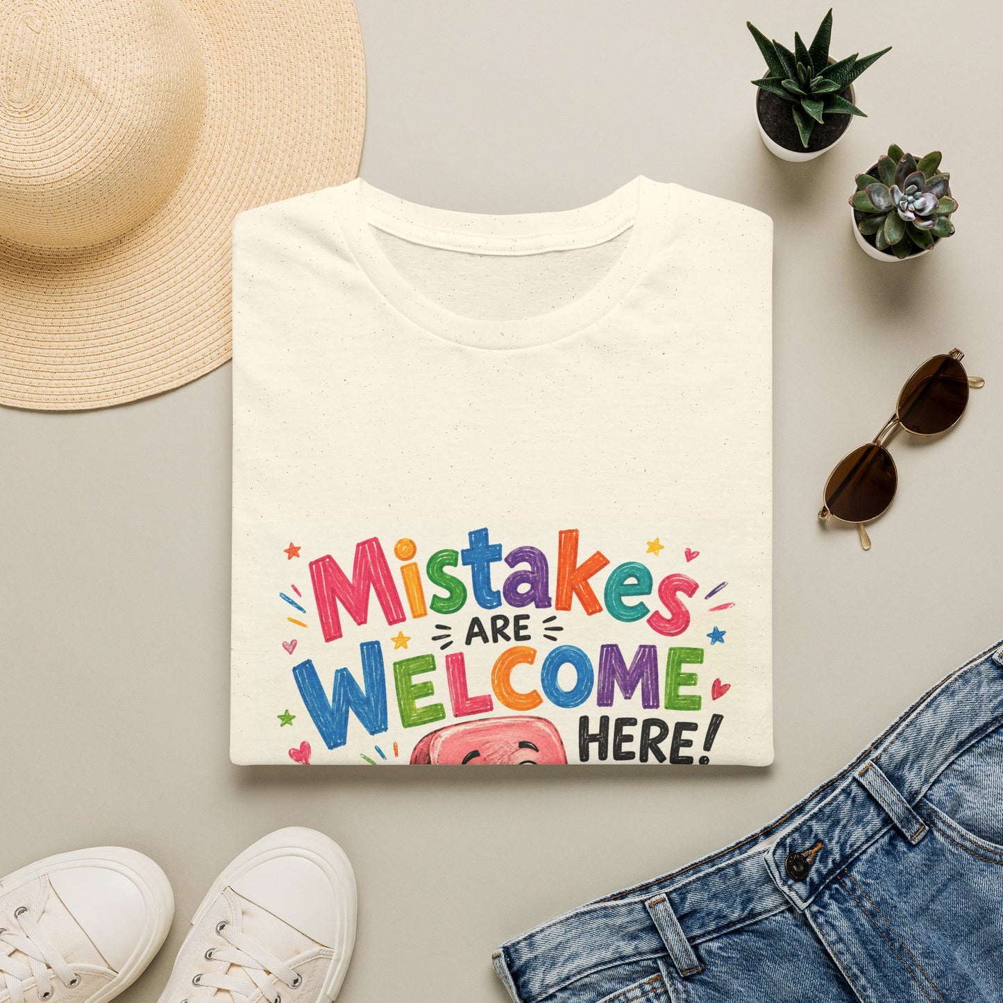 Kids' T-Shirt — "Mistakes Are Welcome Here" Positive Classroom Tee