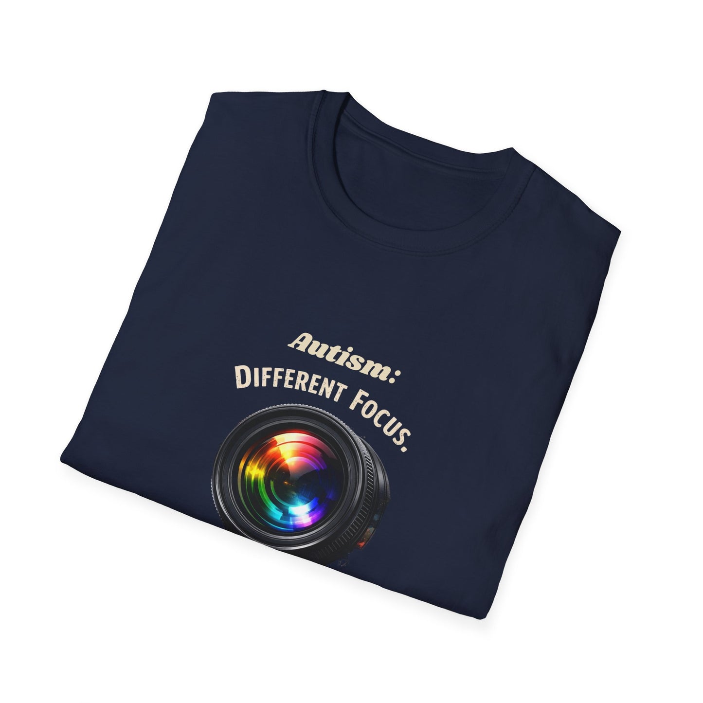 Autism: Different Focus Same World T-Shirt — Camera Lens Awareness Tee