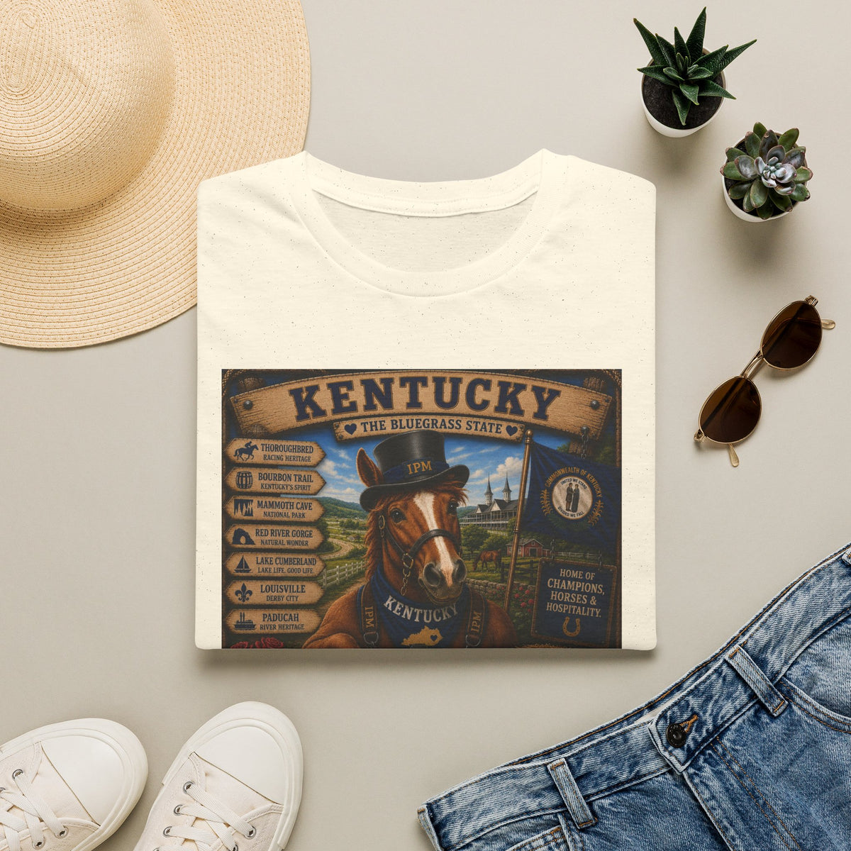 Kentucky Horse State Retro Vintage Graphic T-Shirt