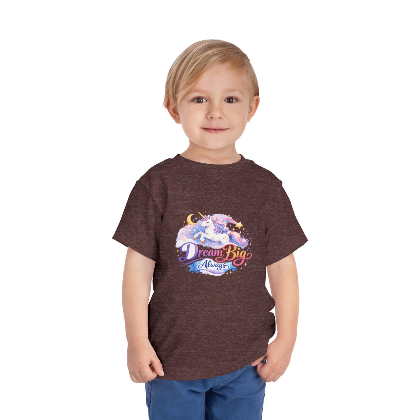 Toddler Tee — Dream Big Always Unicorn Graphic