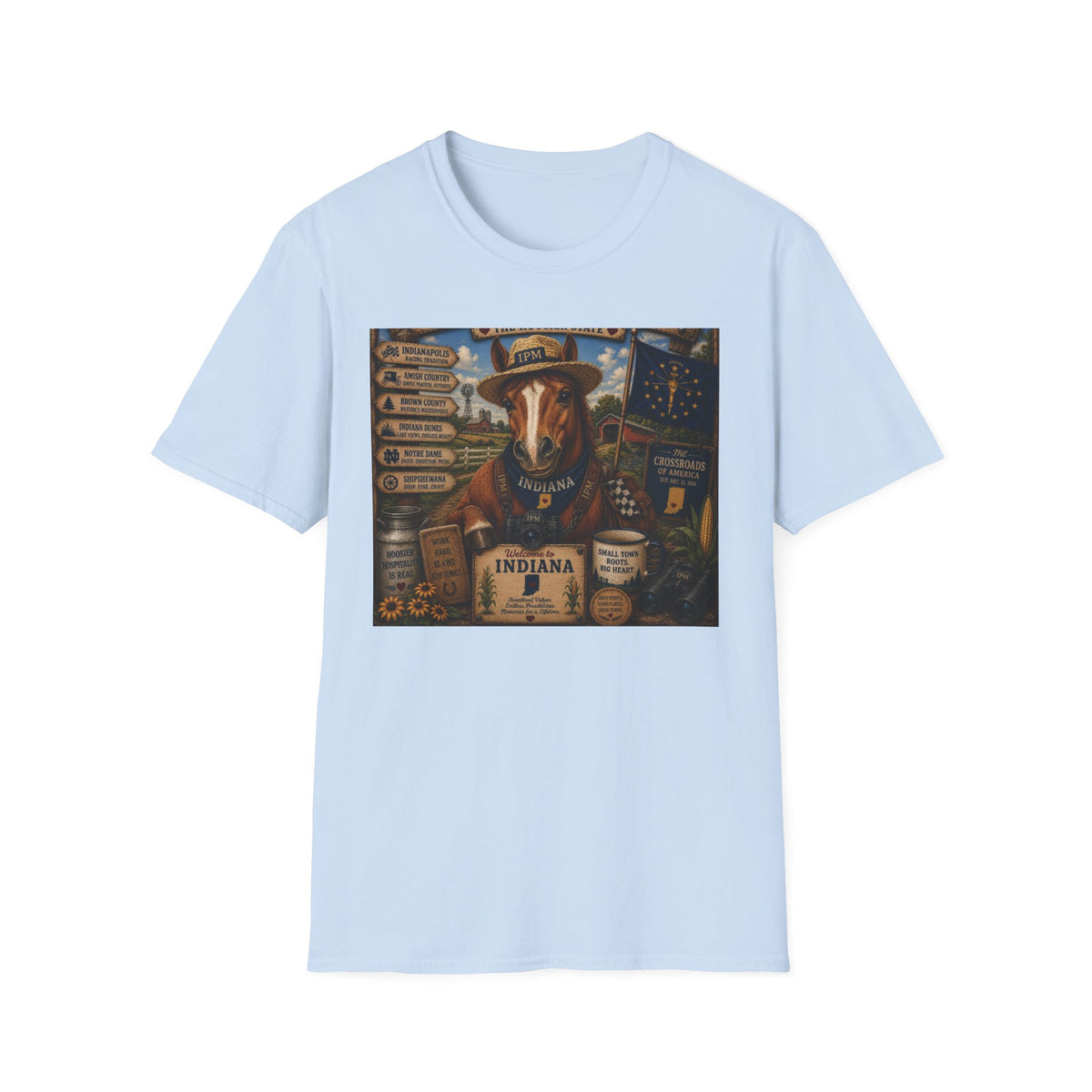 Indiana Scout Dog T-Shirt — Vintage State Travel Poster Design