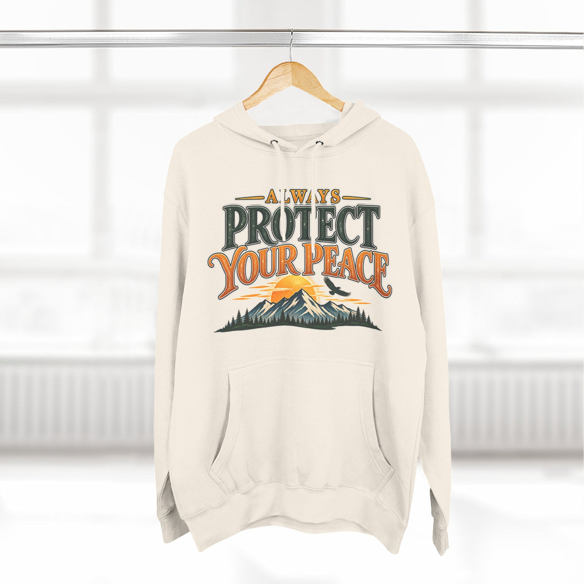 Hoodie - "Always Protect Your Peace" Mountain Graphic Fleece Hoodie