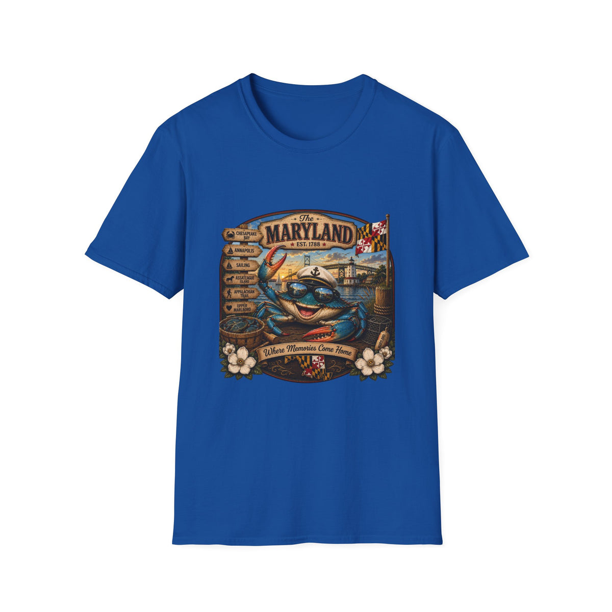 Maryland Vintage Crab T-Shirt – Chesapeake Bay Coastal Travel Tee