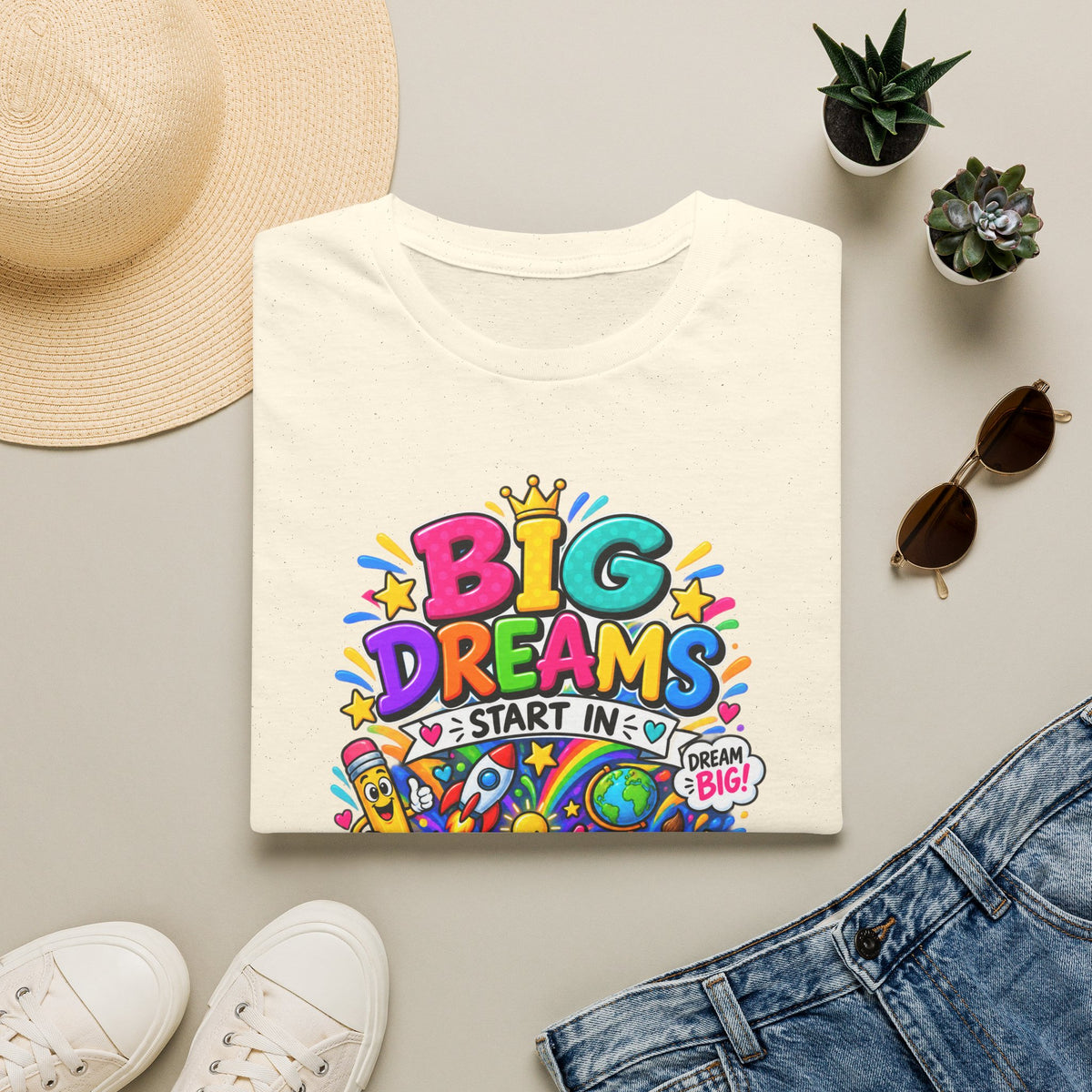 Big Dreams Start In... T-Shirt — Colorful Back-to-School 2nd Grade Tee