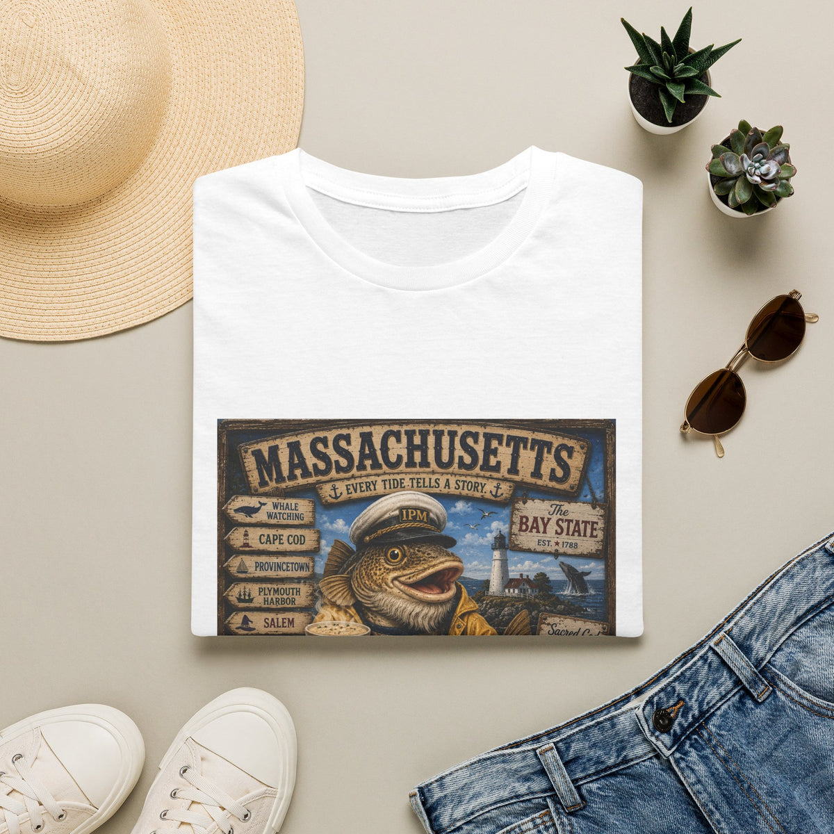 Massachusetts Fisherman T-Shirt – Vintage Cape Cod & Bay State Nautical Tee