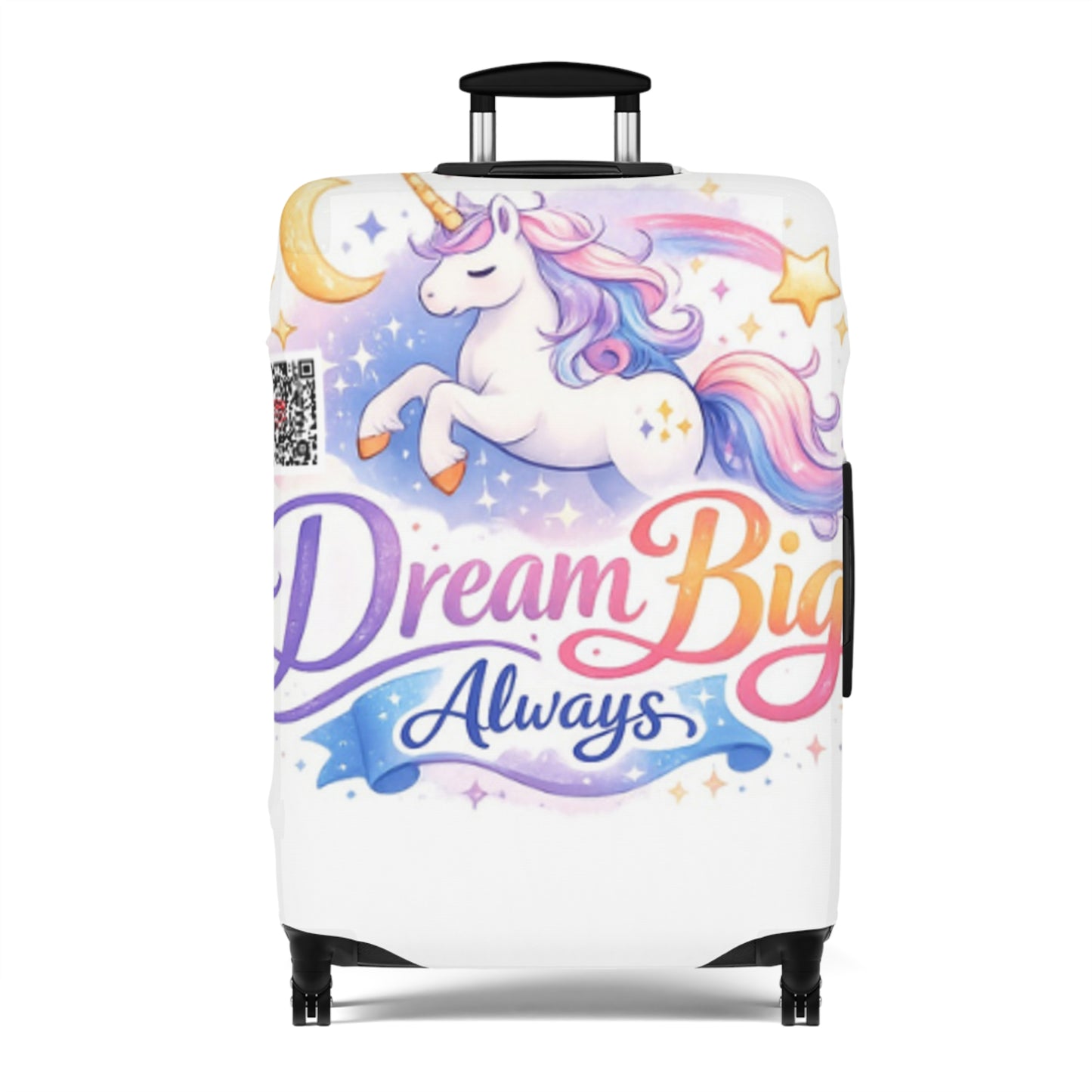Unicorn Luggage Cover — 'Dream Big Always' Travel Protector