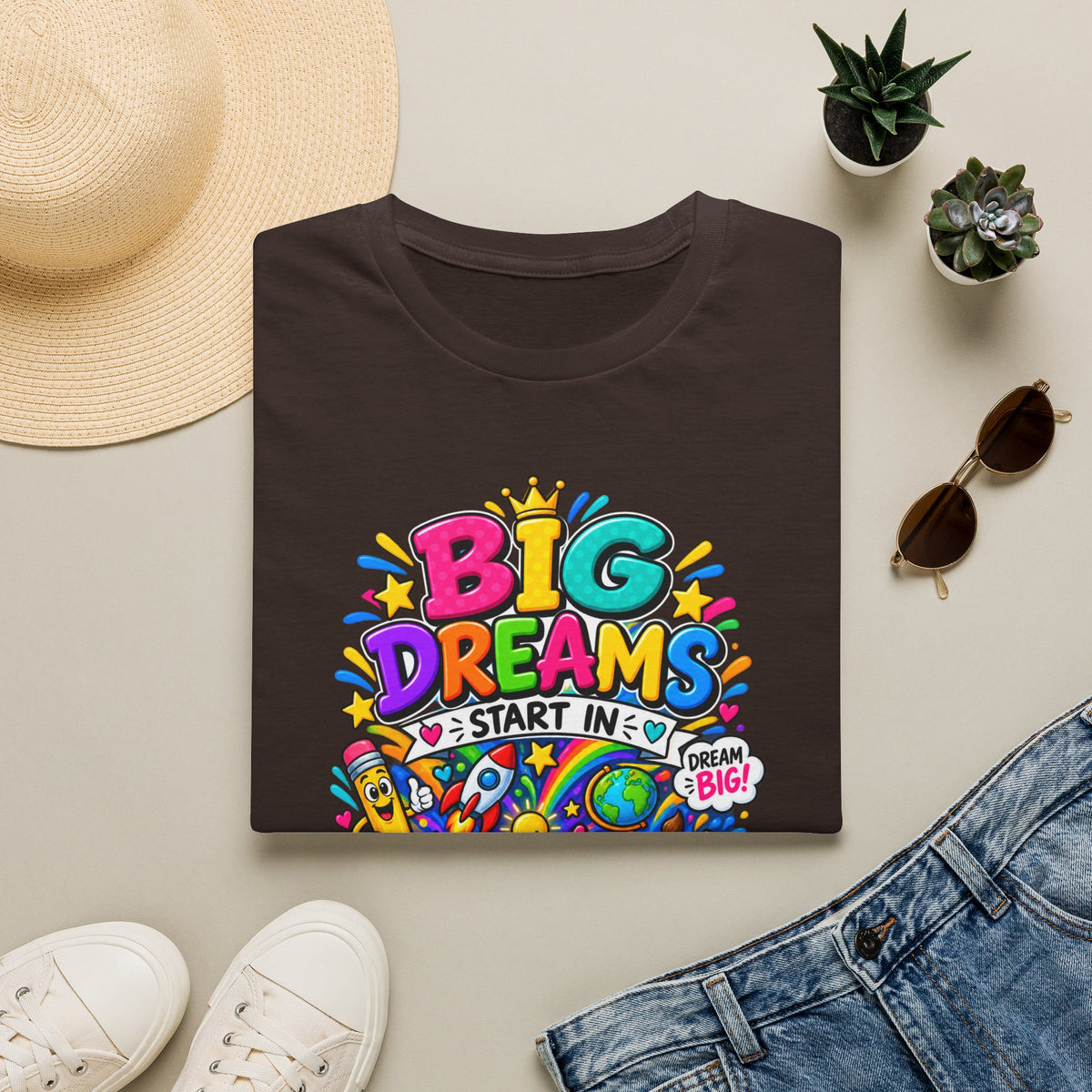 Big Dreams Start In... T-Shirt — Colorful Back-to-School 2nd Grade Tee