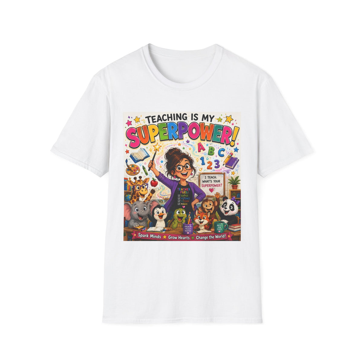 Teaching Is My Superpower T-Shirt — Colorful Teacher Appreciation Tee
