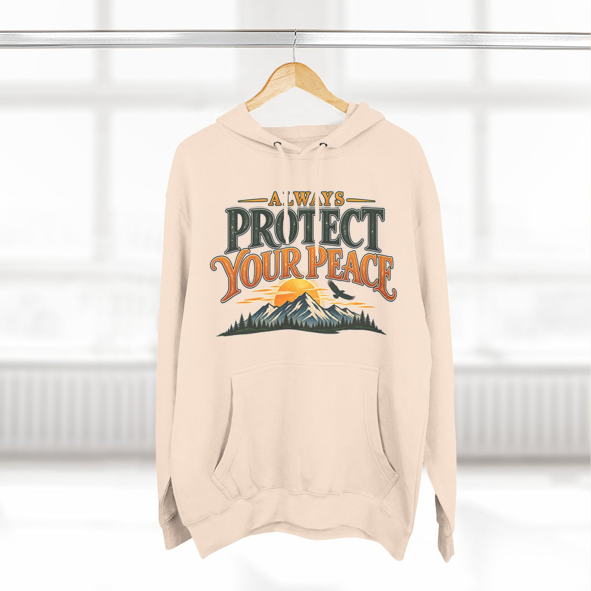 Hoodie - "Always Protect Your Peace" Mountain Graphic Fleece Hoodie