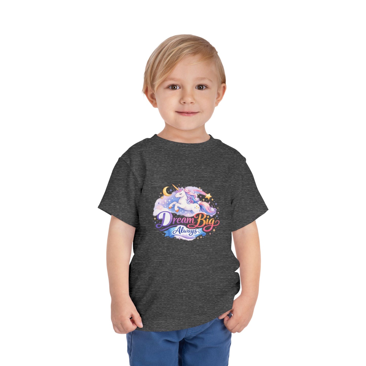 Toddler Tee — Dream Big Always Unicorn Graphic