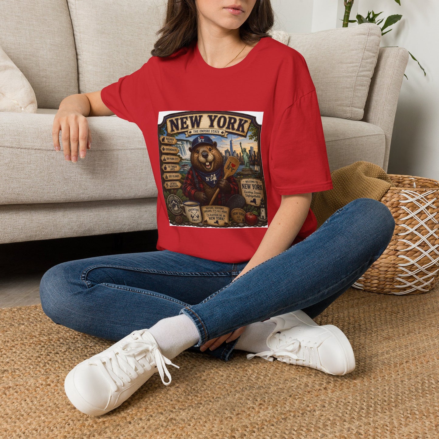 New York Bear Vintage Graphic T-Shirt — NYC Souvenir Cityscape Tee