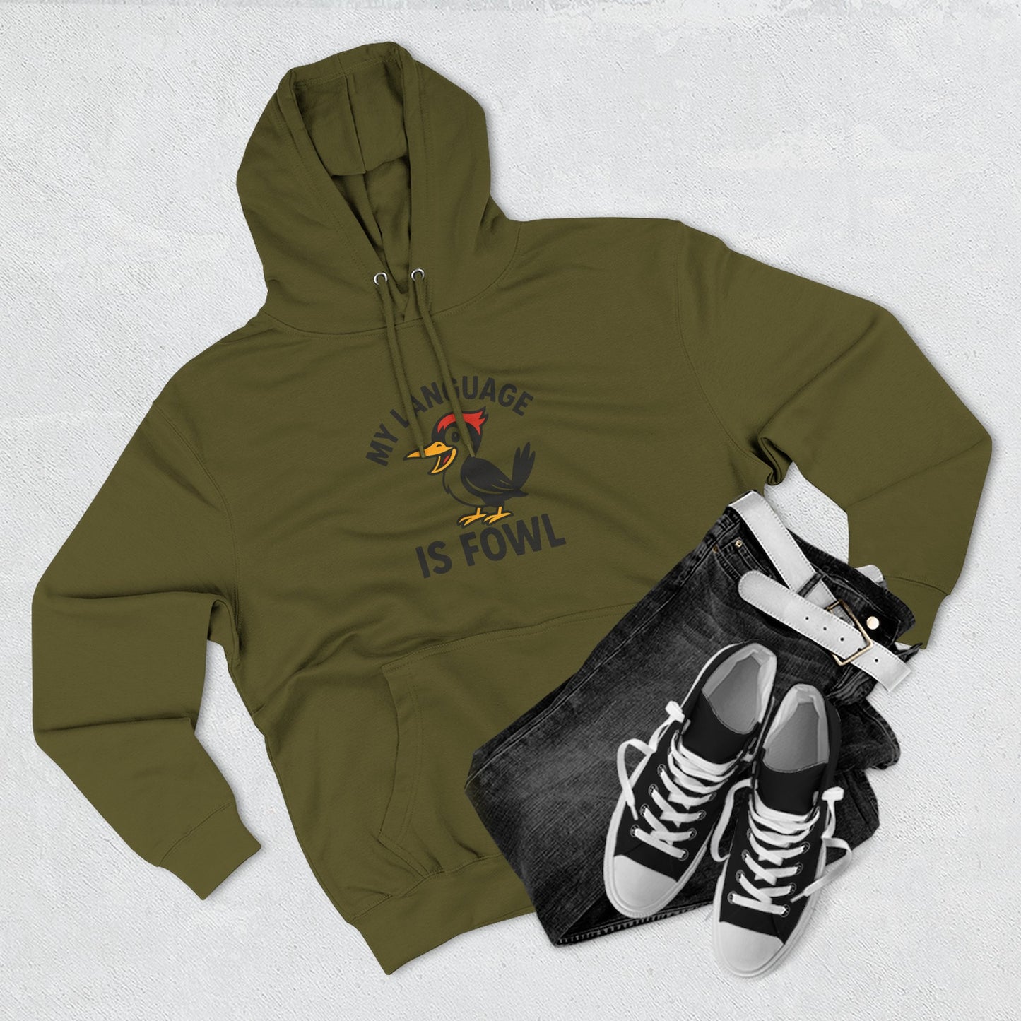 Hoodie — "My Language Is Fowl" Funny Chicken Graphic Hoodie